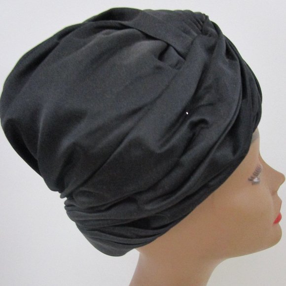 Black Silk Turban Hat Bespoken Private Collection Church - Picture 3 of 9